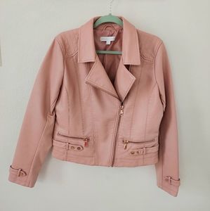 Faux leather pink jacket, New York & Company ,large.